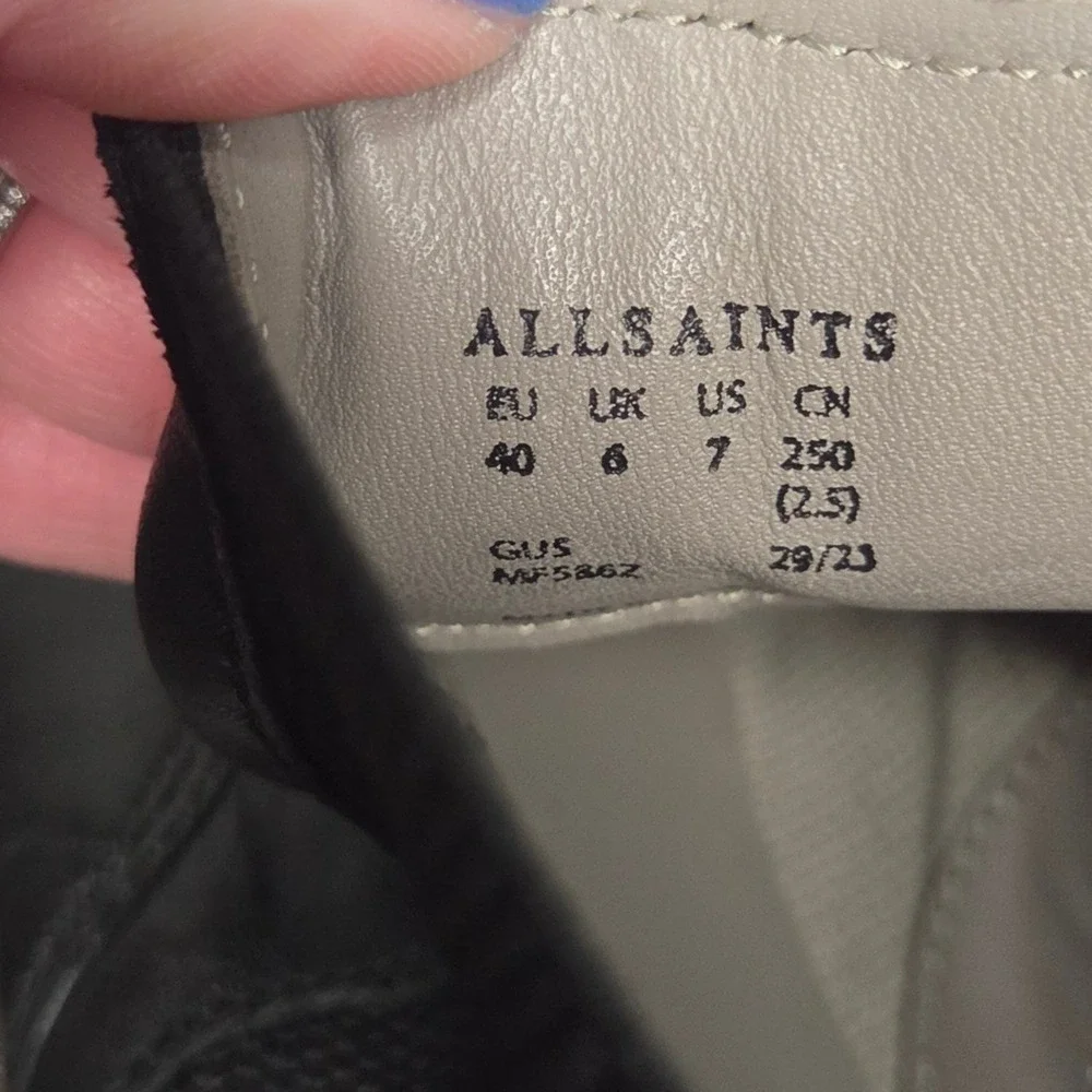 AllSaints Gus Chelsea Boots Men's US 7 EU 40 UK 6 Black Leather Designer